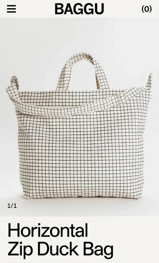 BAGGU Horizontal Canvas Zip Duck Bag