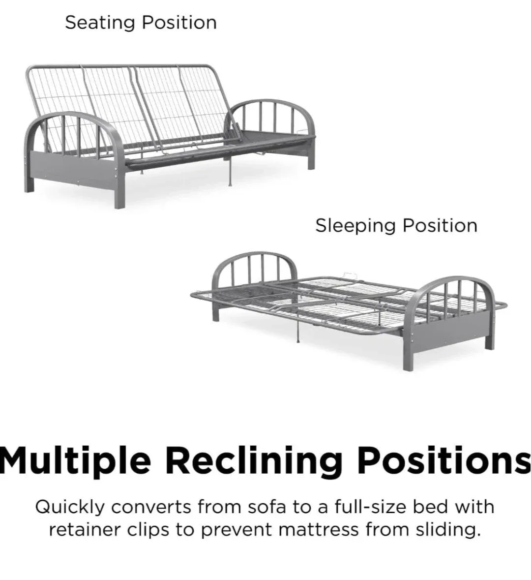 Metal Futon Frame - Black with mattress and Sofa cover image indicator(6)