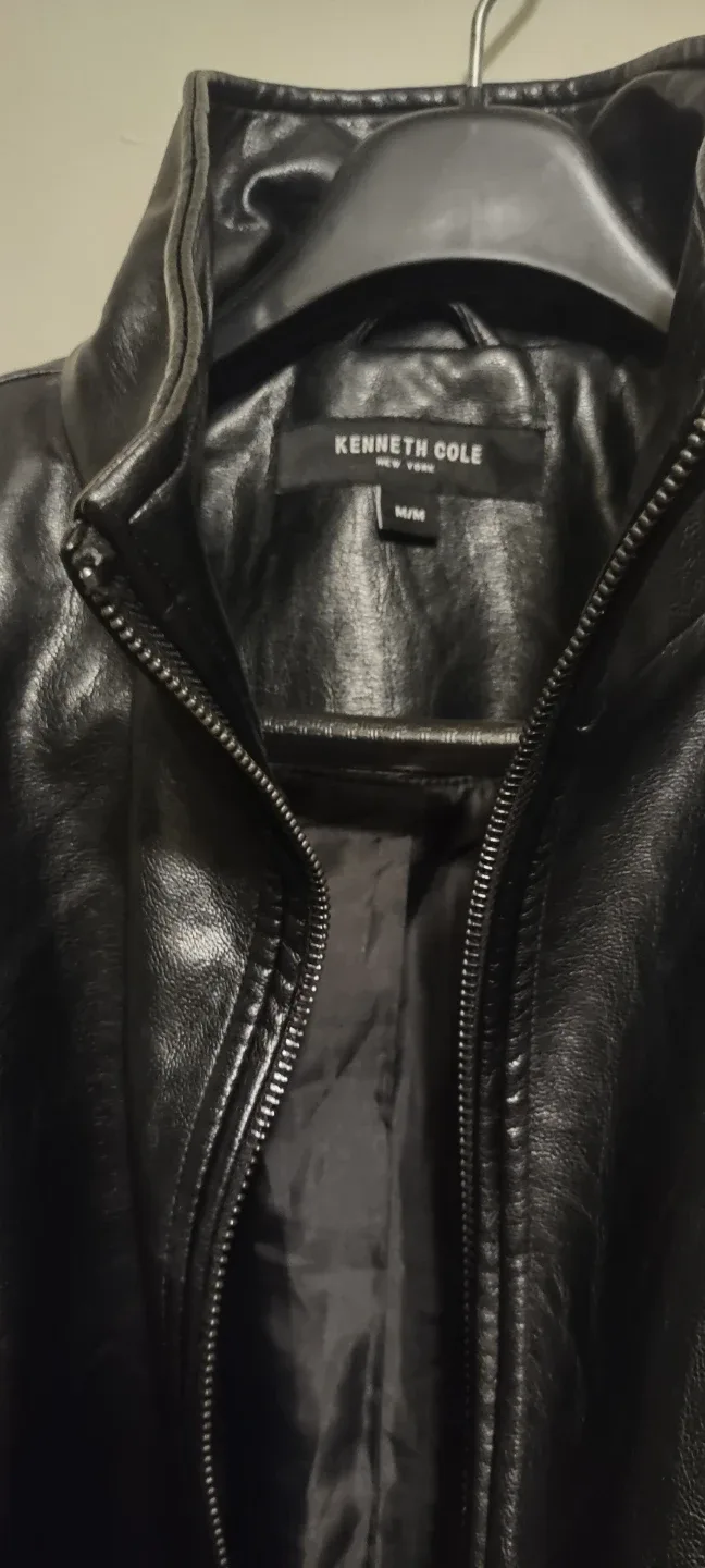 Kenneth Cole Black Faux Leather Jacket image indicator(3)