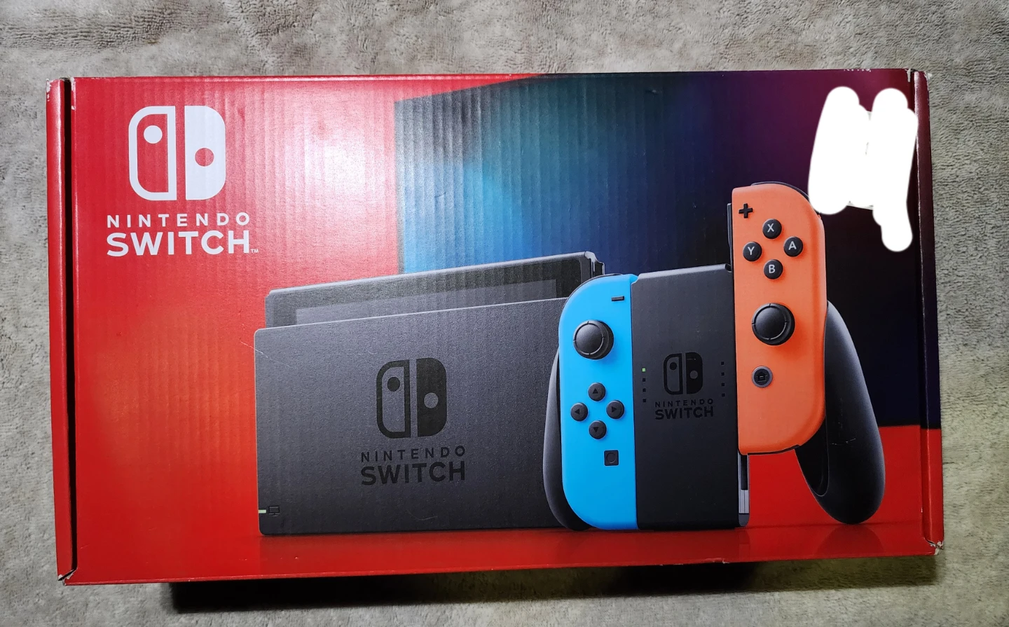 Nintendo Switch with Neon Blue and Neon Red Joy‑Con