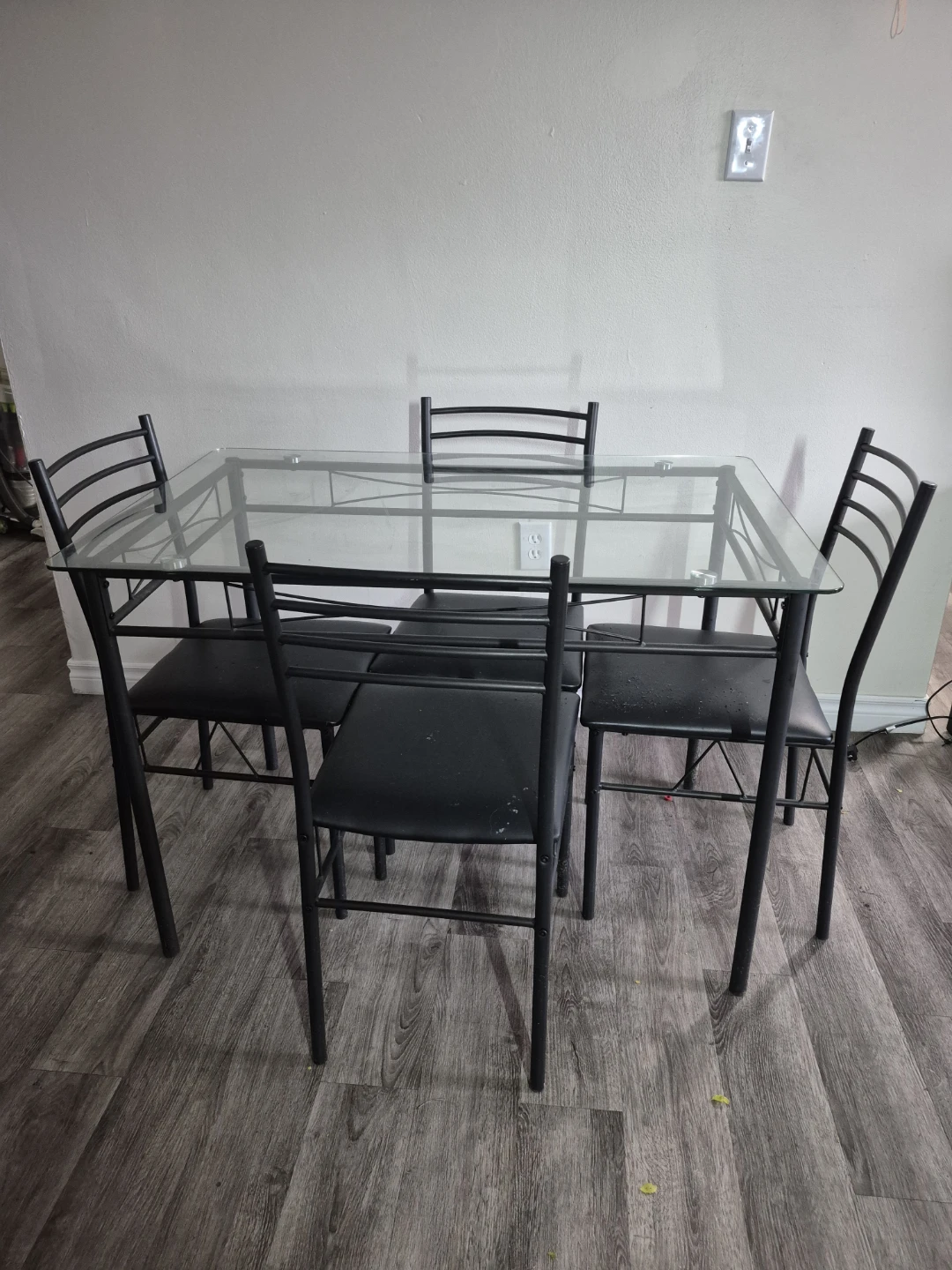Glass Top Dining Table with  free 4 Chairs