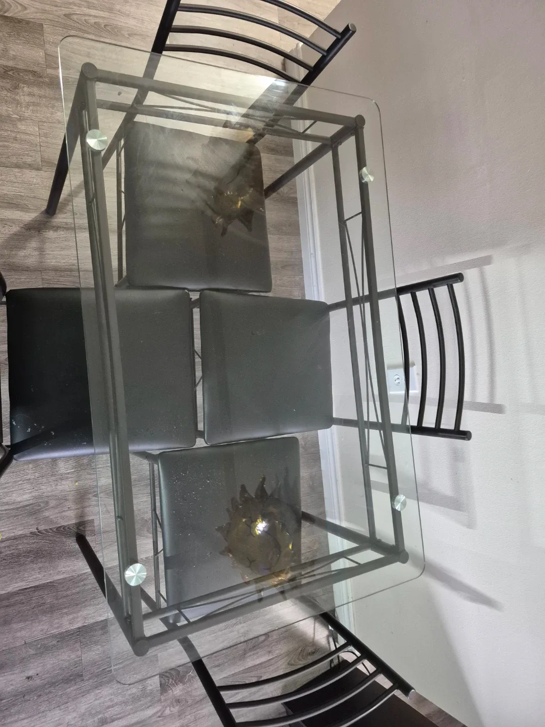 Glass Top Dining Table with  free 4 Chairs image indicator(2)