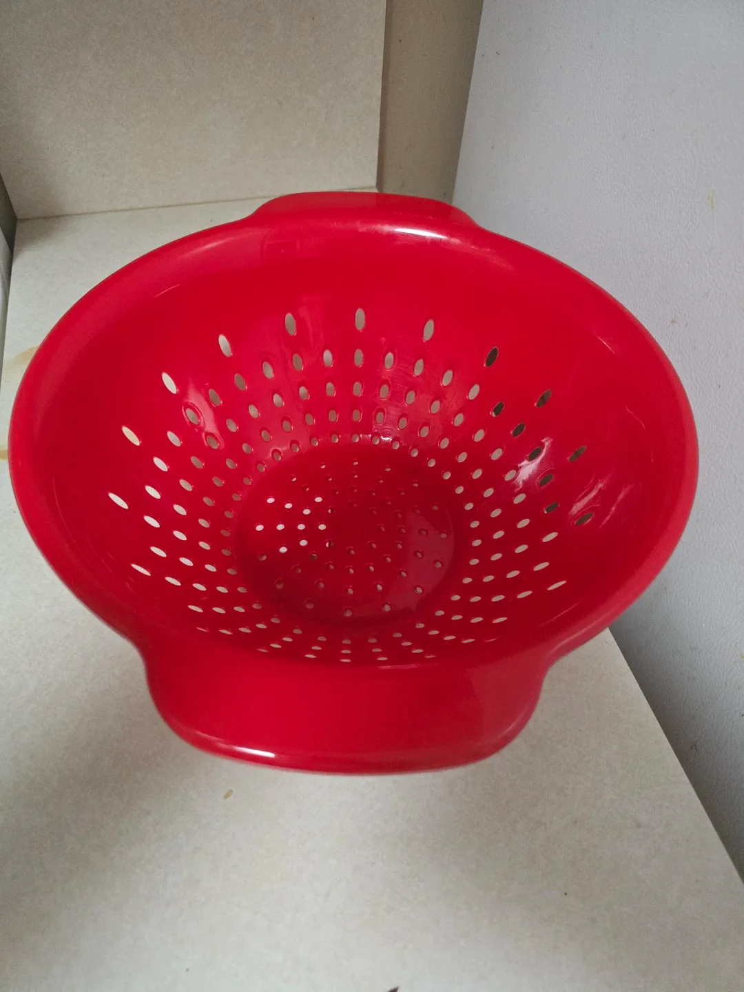 Red Plastic Colander