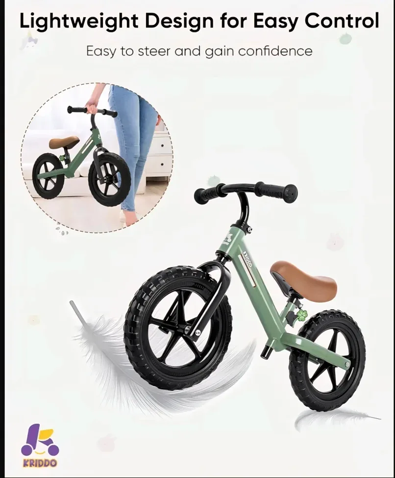 KRIDDO Balance Bike - Green image indicator(5)