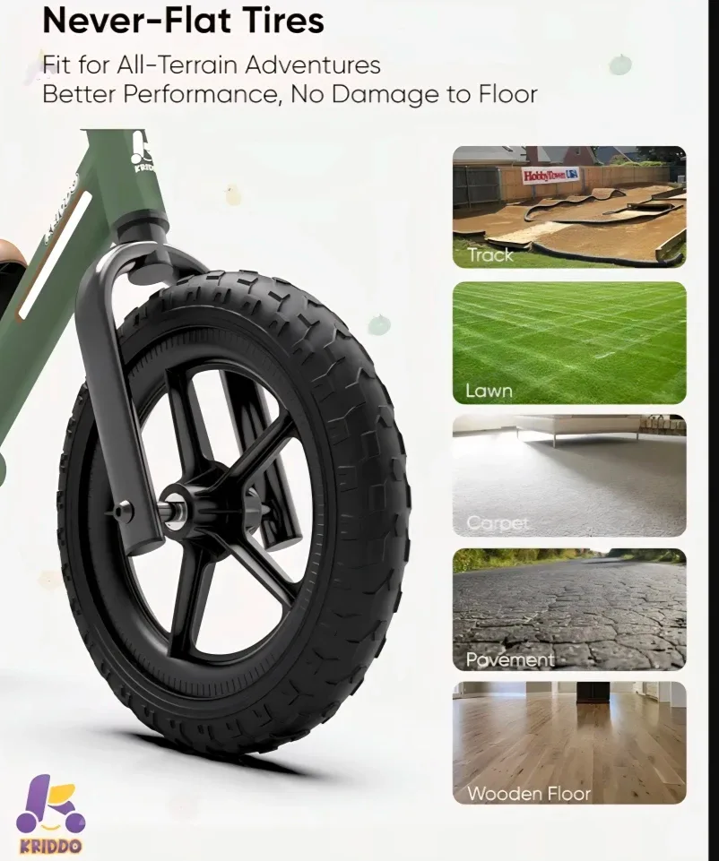 KRIDDO Balance Bike - Green image indicator(6)