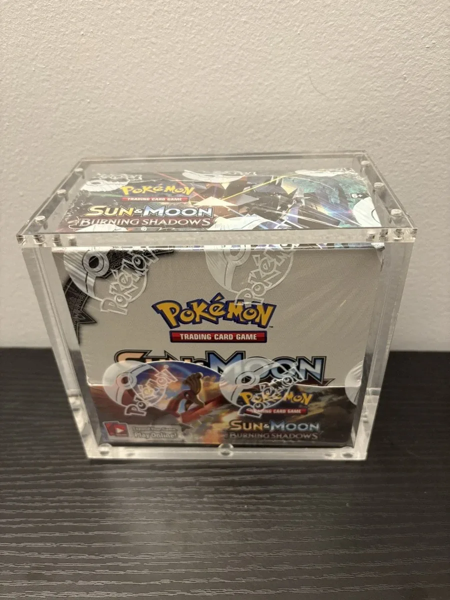 Pokemon Sun & Moon Booster Box in thick acrylic case