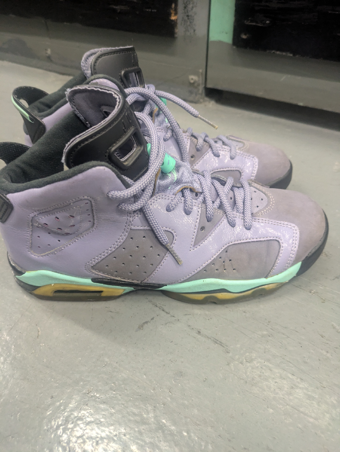 Jordan 6 Retro Iron Purple Bleached Turquoise Size 7Y - photo 4