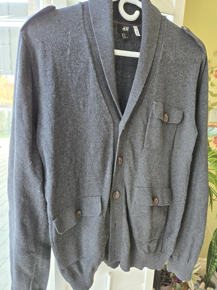 H&M Grey Shawl Collar Cardigan - Size M - photo 2