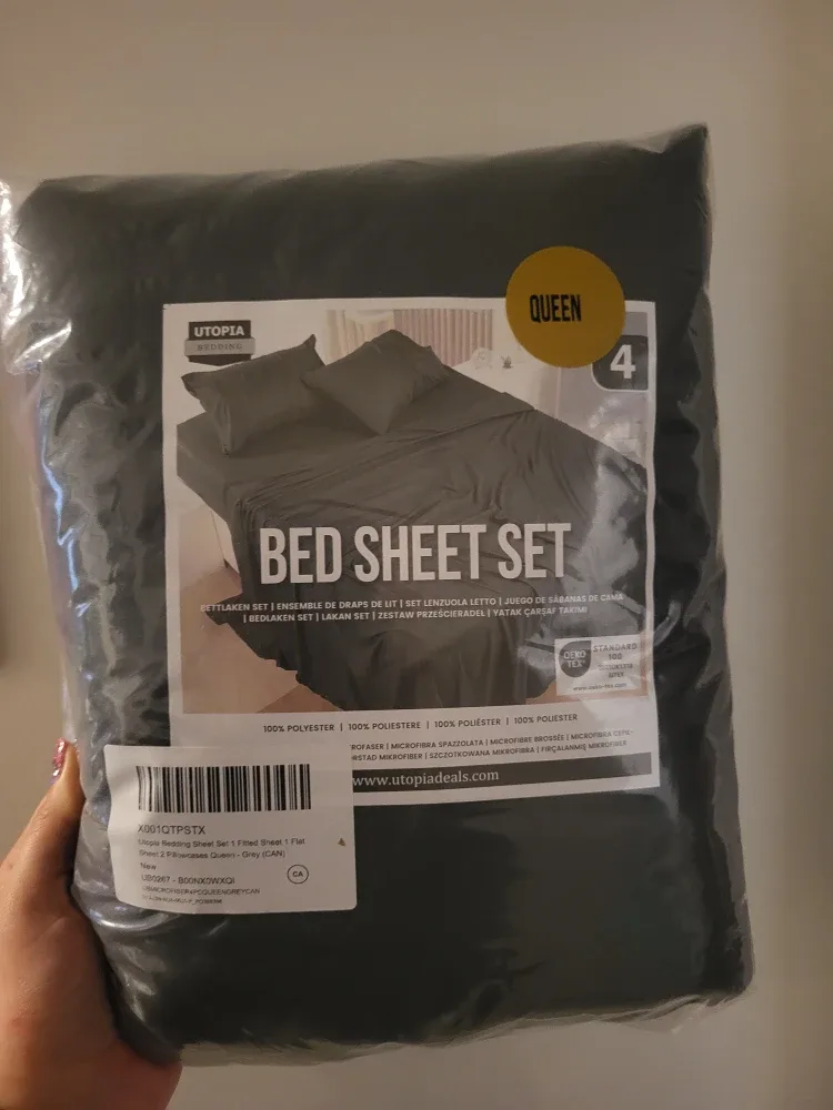New Utopia Bedding Queen Sheet Set - Grey
