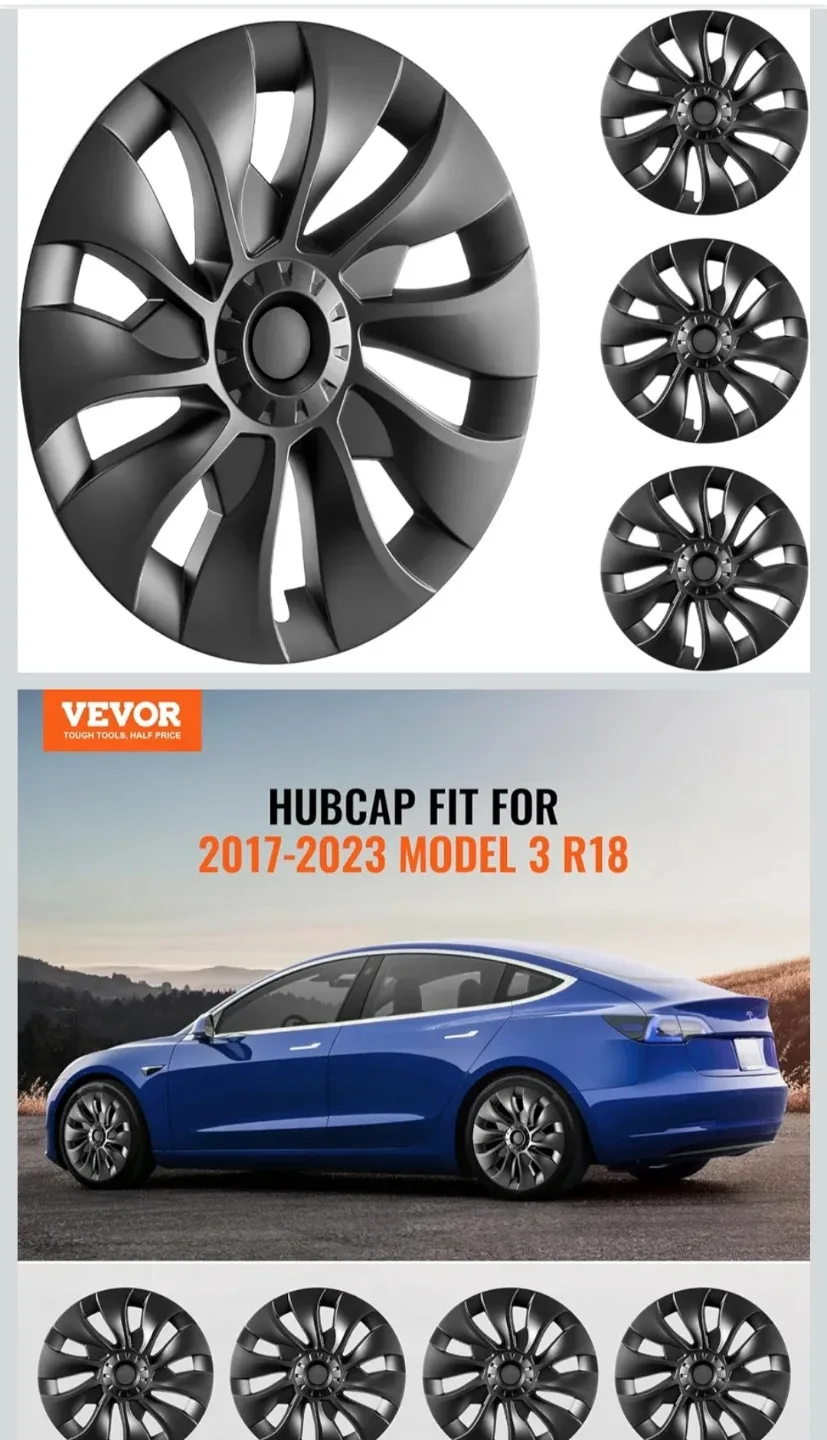 Vevor Hubcaps for Tesla Model 3 R18 (2017-2023)