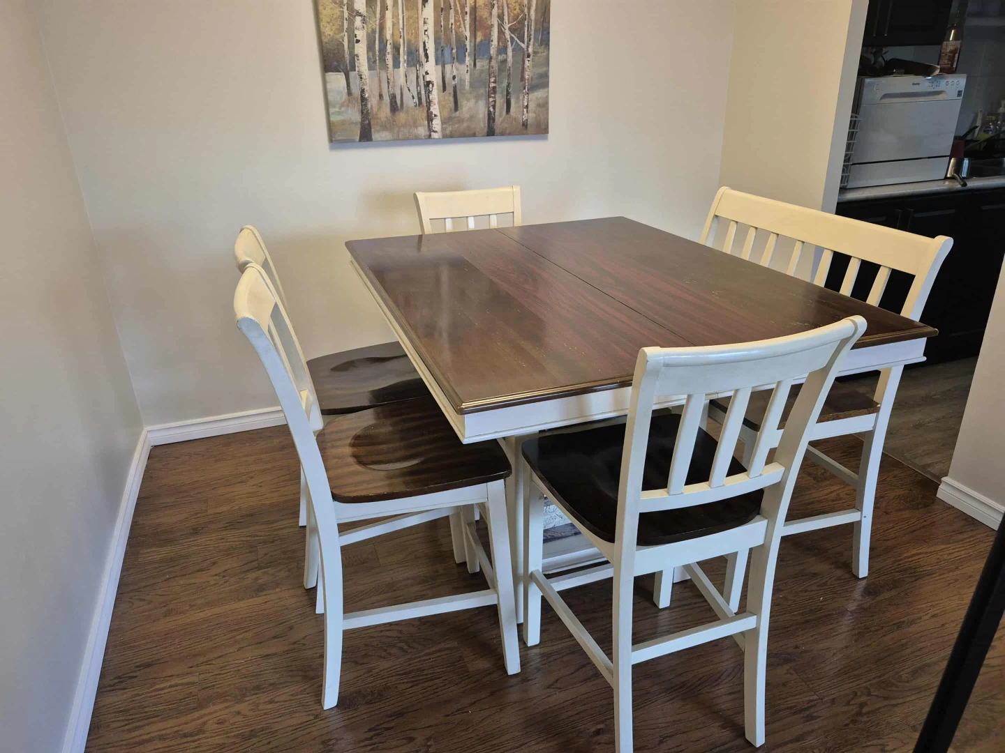 Dining Table with Leaf and 4 Chairs - photo 2