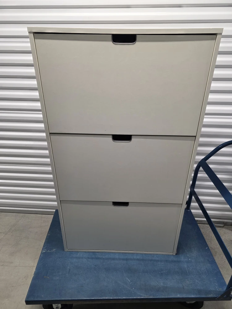 White Ikea Stall Shoe Cabinet with 3 compartments