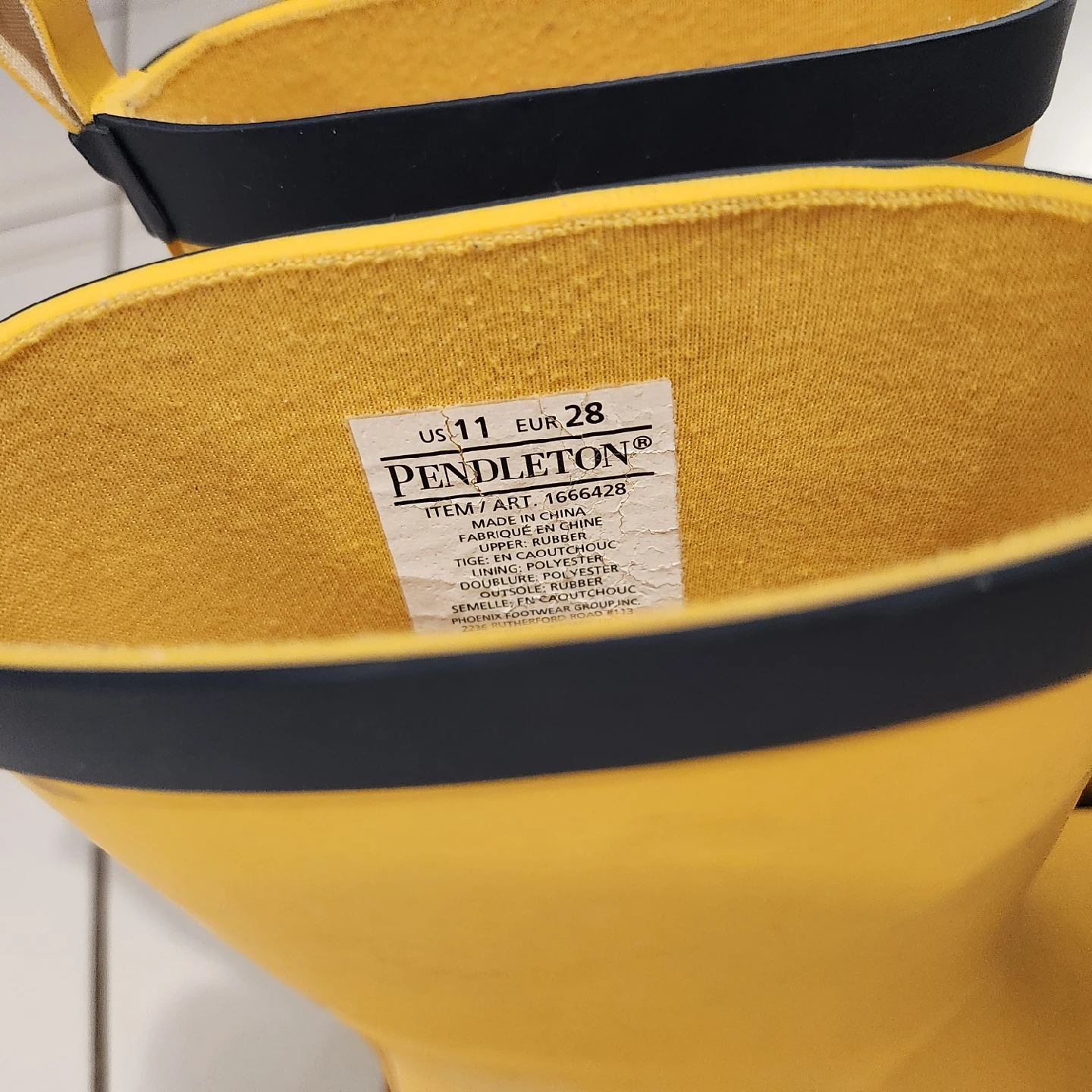 Pendleton Yellow Rain Boots - US Size 11 - photo 3