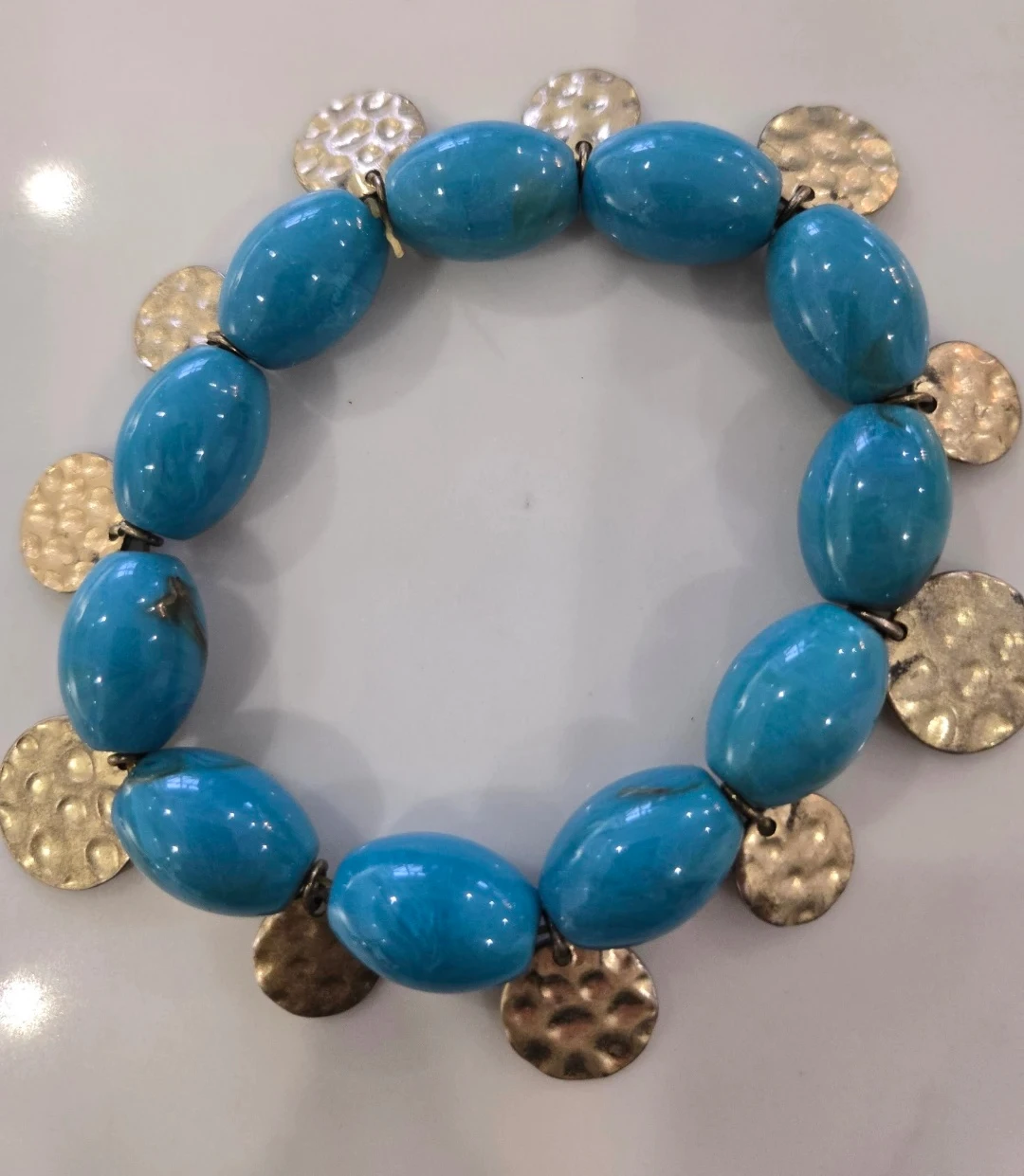 Turquoise & Gold Tone Bracelet - photo 2
