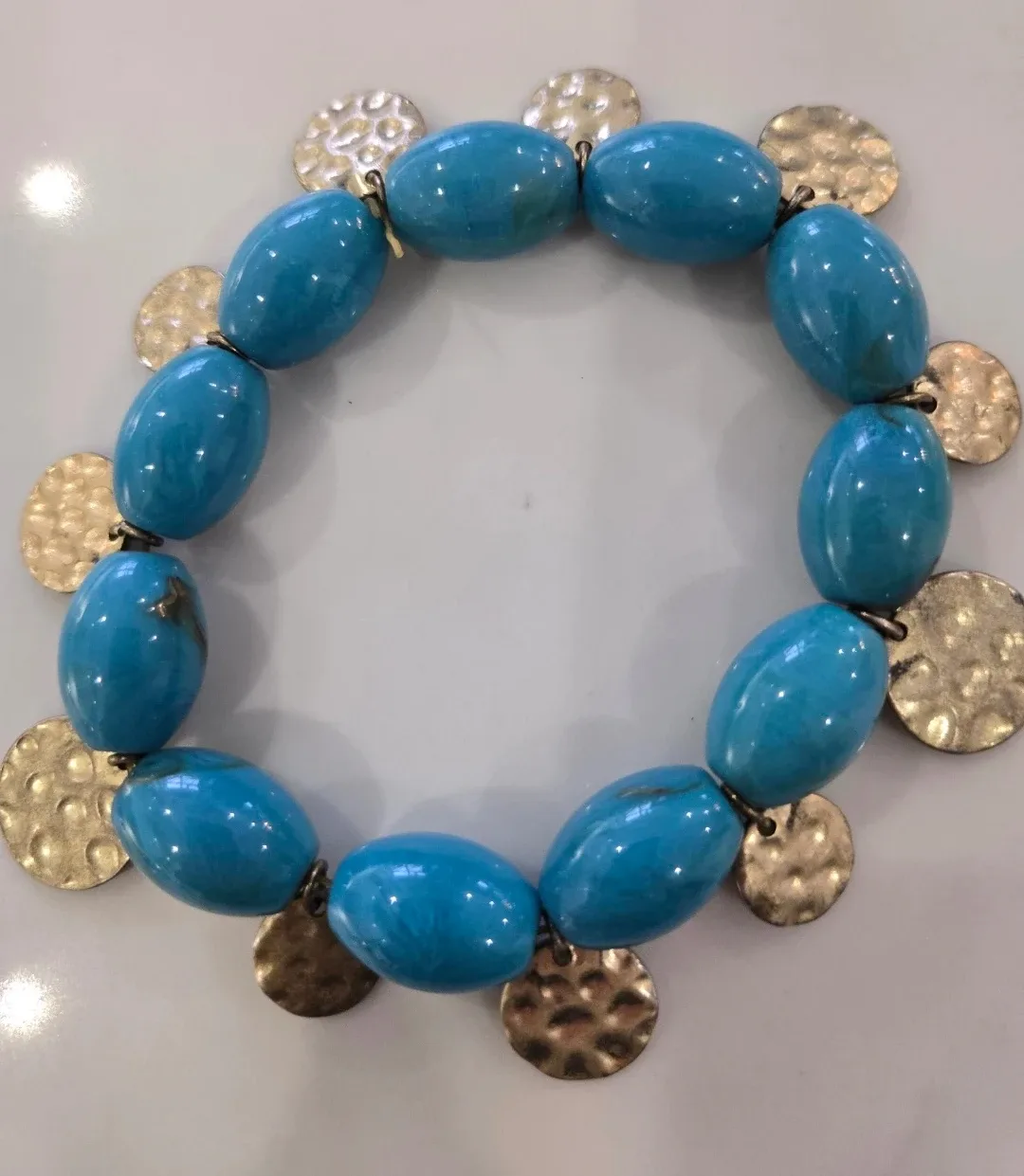 Turquoise & Gold Tone Bracelet image indicator(2)