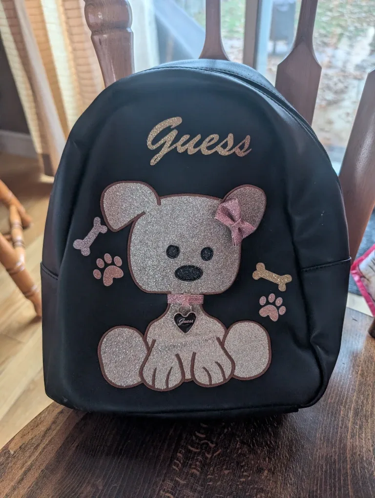 Guess Black Puppy Backpack - Cute!