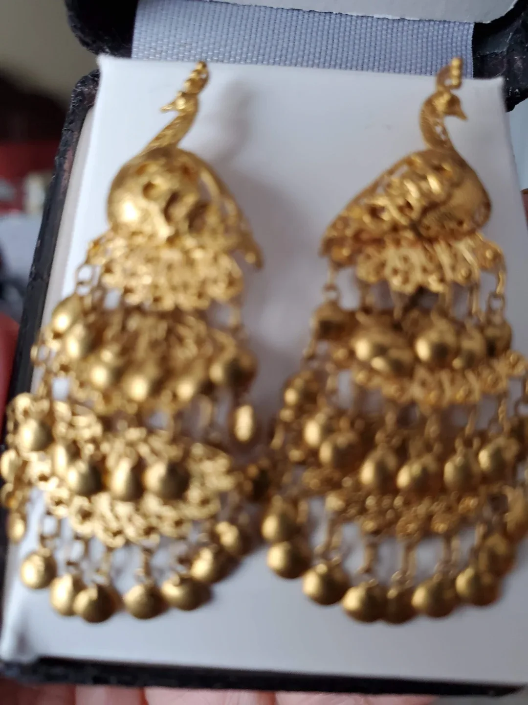 Gold Peacock Earrings