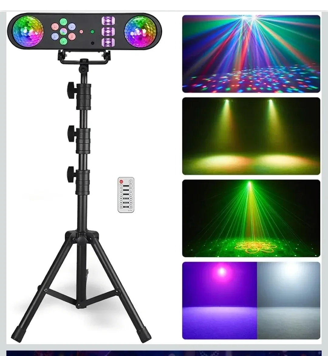 5-in-1 DJ Party Light Bar w/ Stand – RGB, Strobe, UV