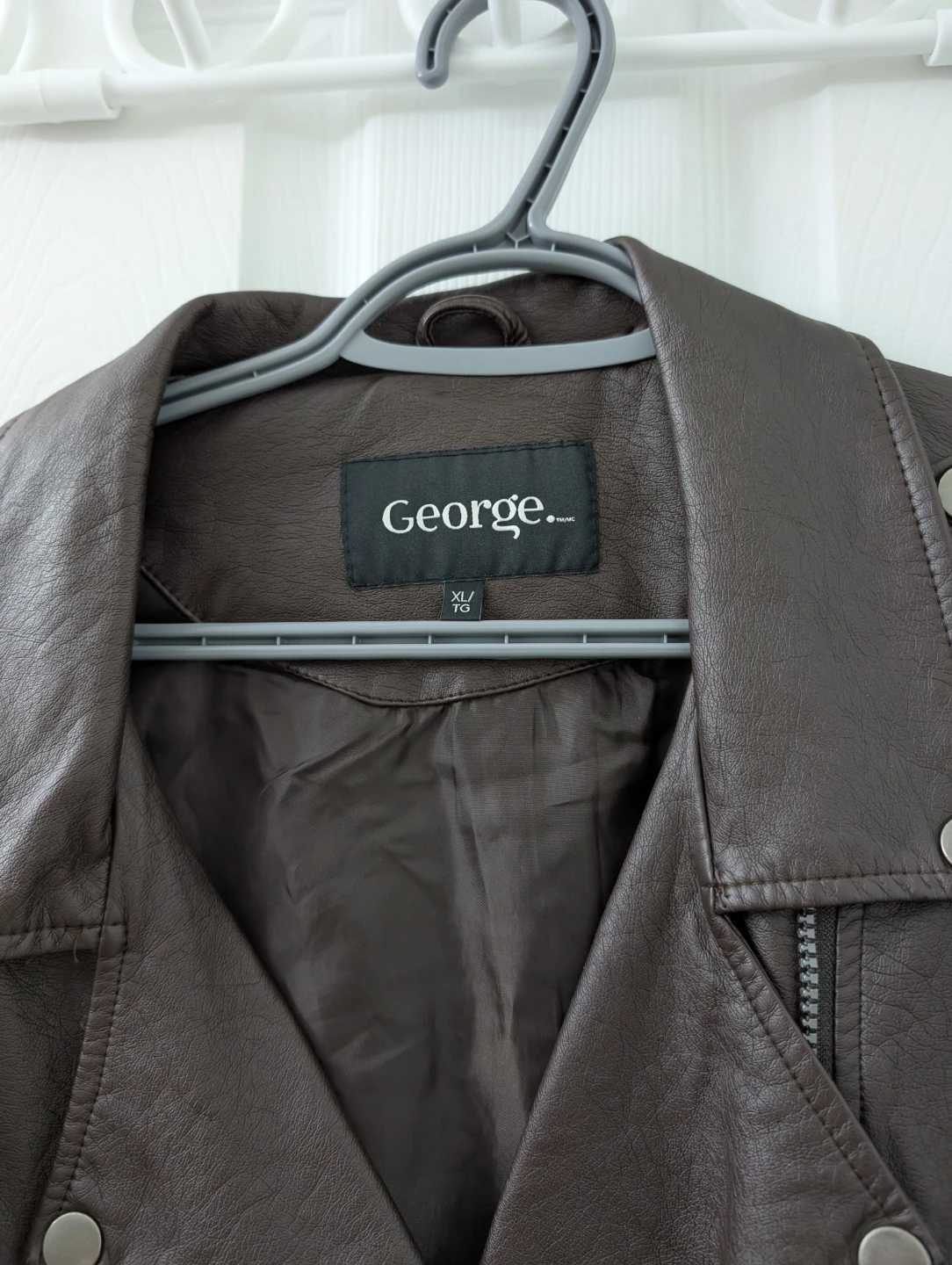 George Faux Leather Brown Jacket - XL - photo 2
