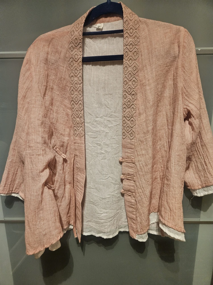 LINEN "MiaoMia"Women Japan Retro Vneck Blouse