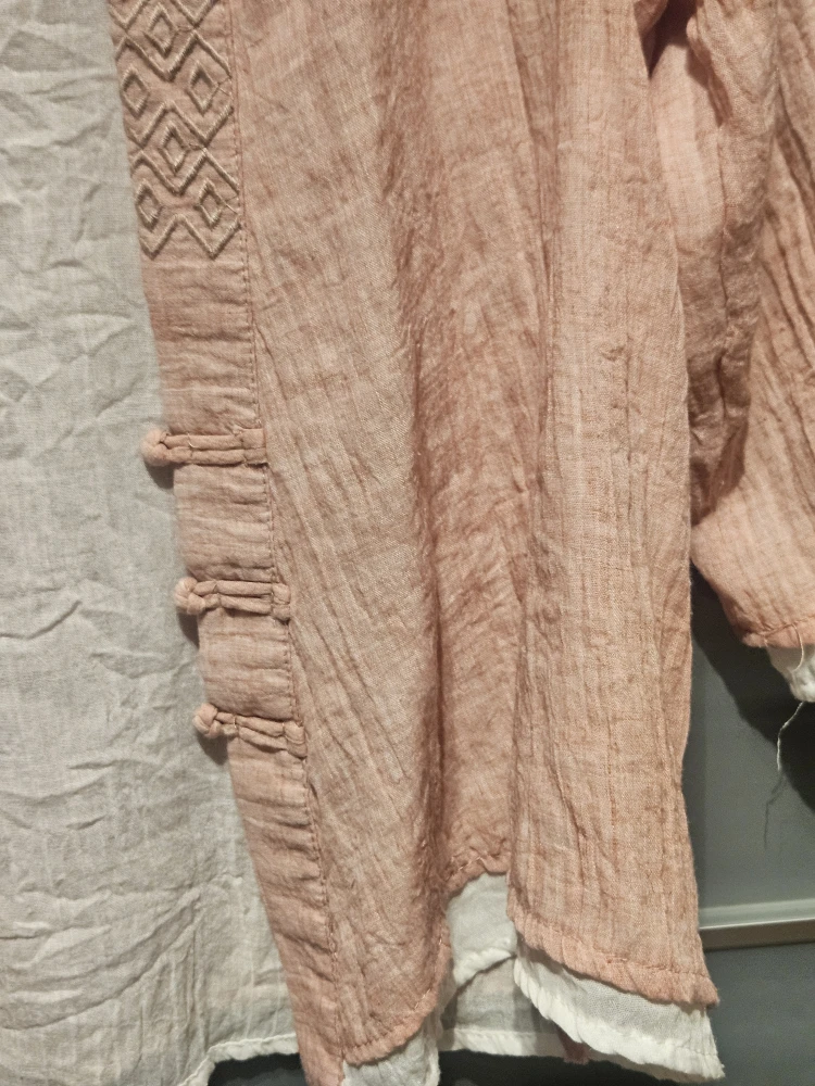 LINEN "MiaoMia"Women Japan Retro Vneck Blouse - photo 2