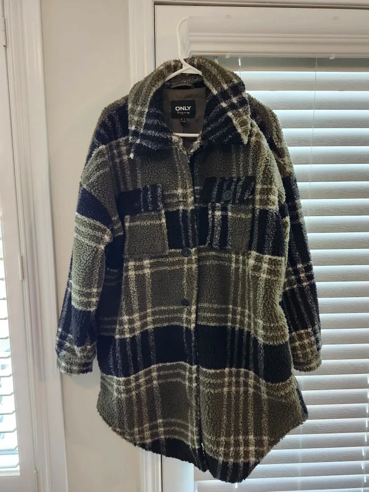 ONLY Plaid Sherpa Jacket - Size S image indicator(2)