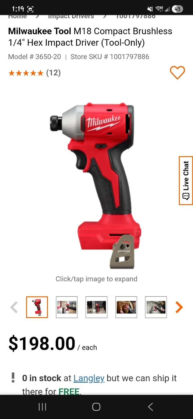 Milwaukee M18 Compact Brushless 1/4" Hex Impact Driver image indicator(5)