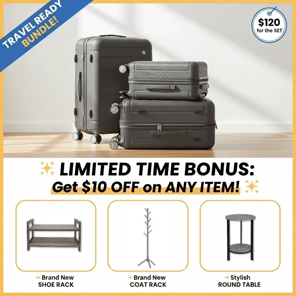 🔥 Brand New 3-Peice Hard Shell Luggage Set - 6 Colors image indicator(2)