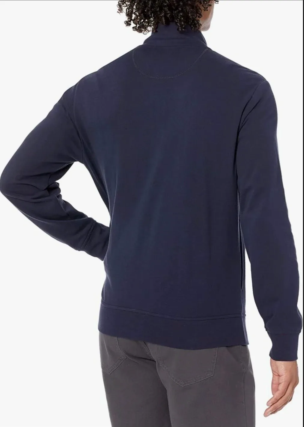 Amazon Essentials Men's Navy Blue Full-Zip Mock Jacket image indicator(3)