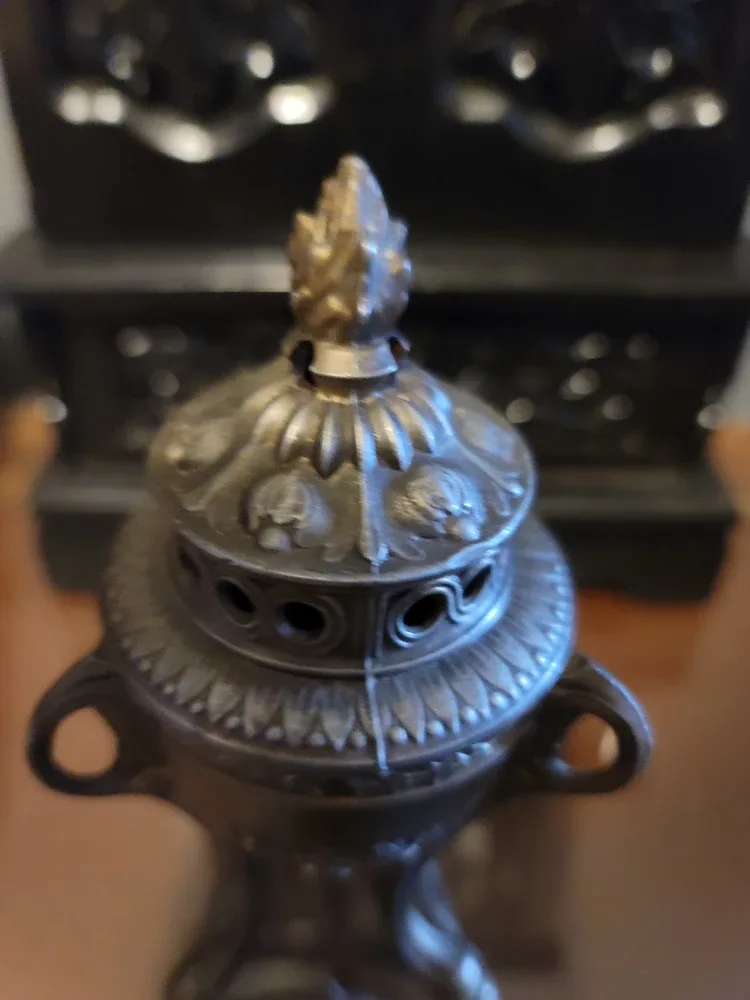 Antique French Incense Burner Censer Rare Bronze Art Nouveau image indicator(4)