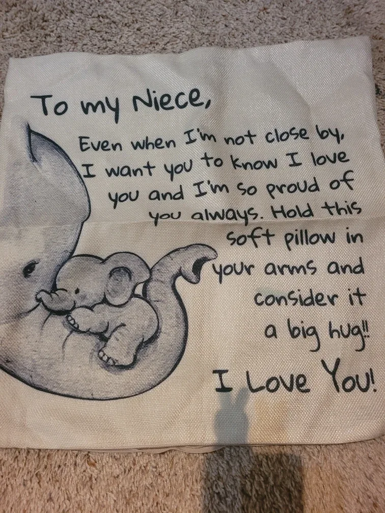 Elephant 'To My Niece' Pillow Case