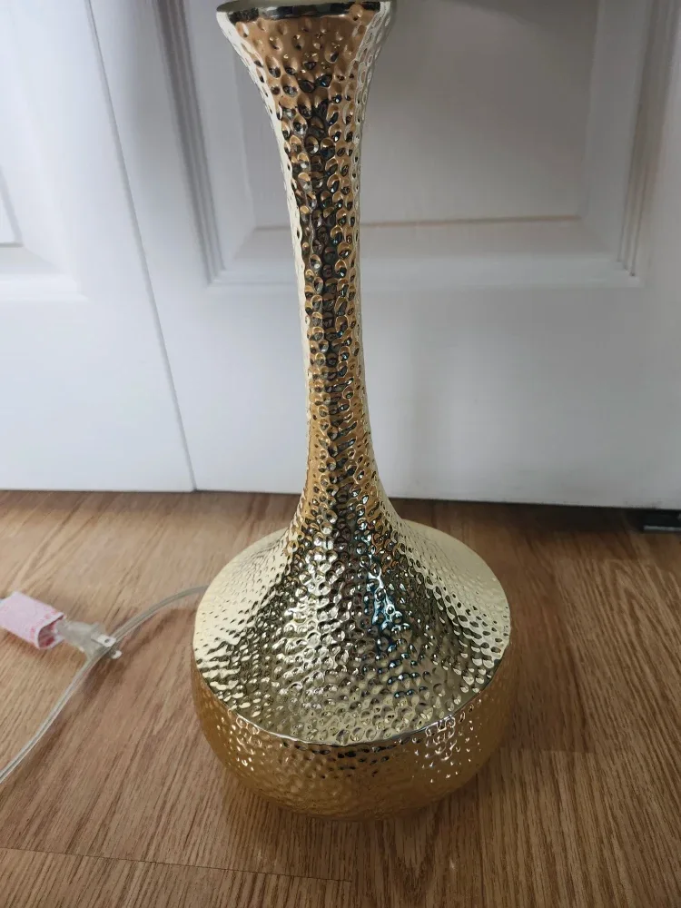 Gold Table Lamp with Brown Shade image indicator(2)