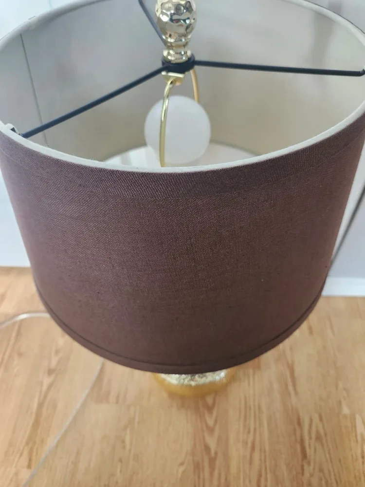 Gold Table Lamp with Brown Shade image indicator(3)