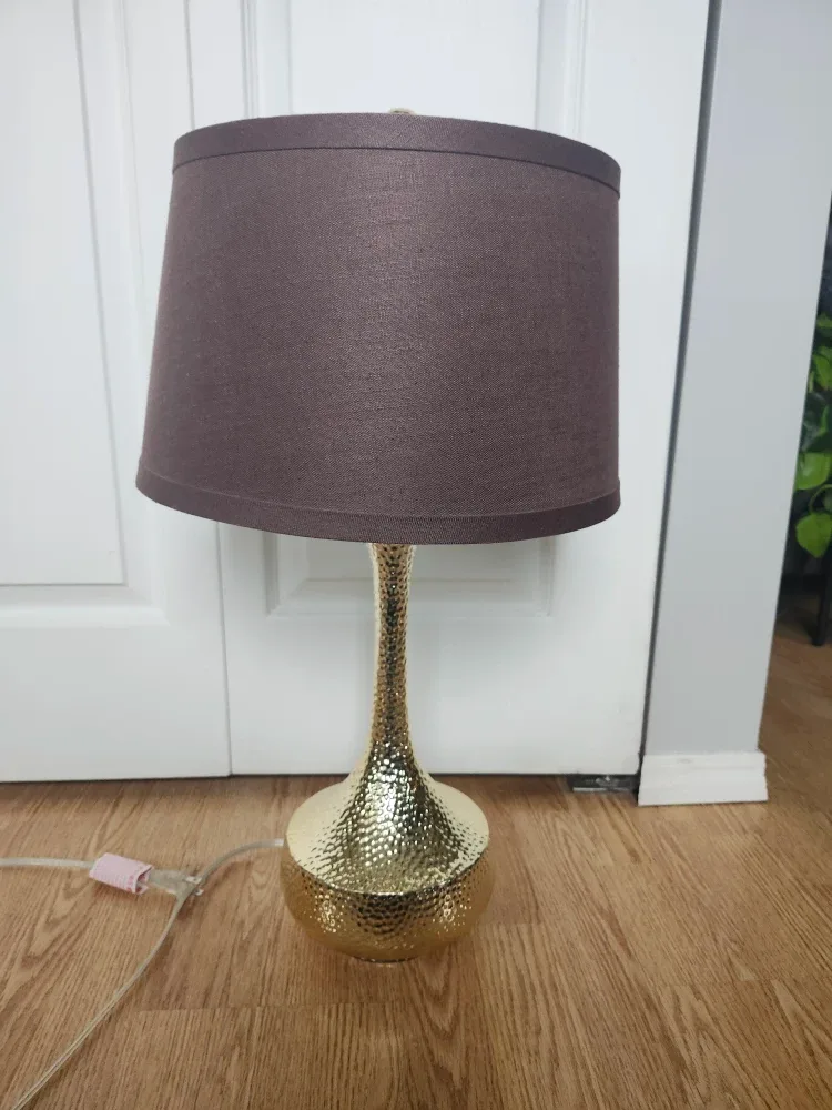 Gold Table Lamp with Brown Shade image indicator(5)