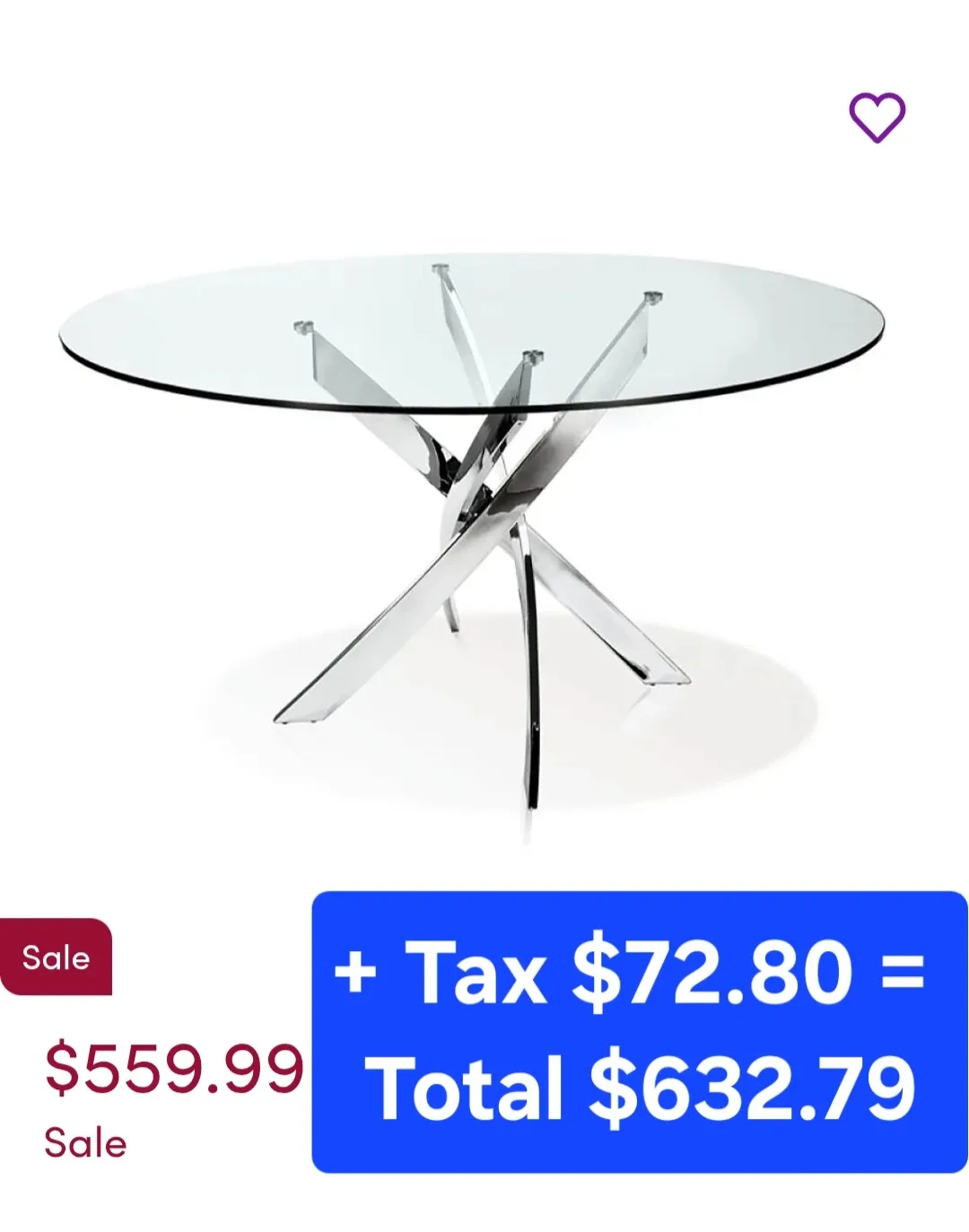 51" Glass Dining Table