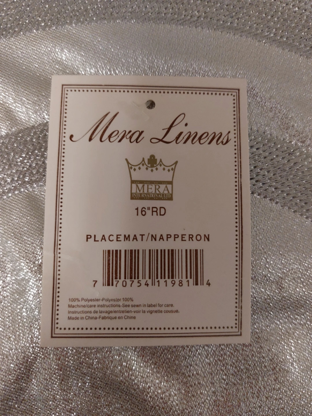 Mera Linens 16" Round Placemat - New - photo 3