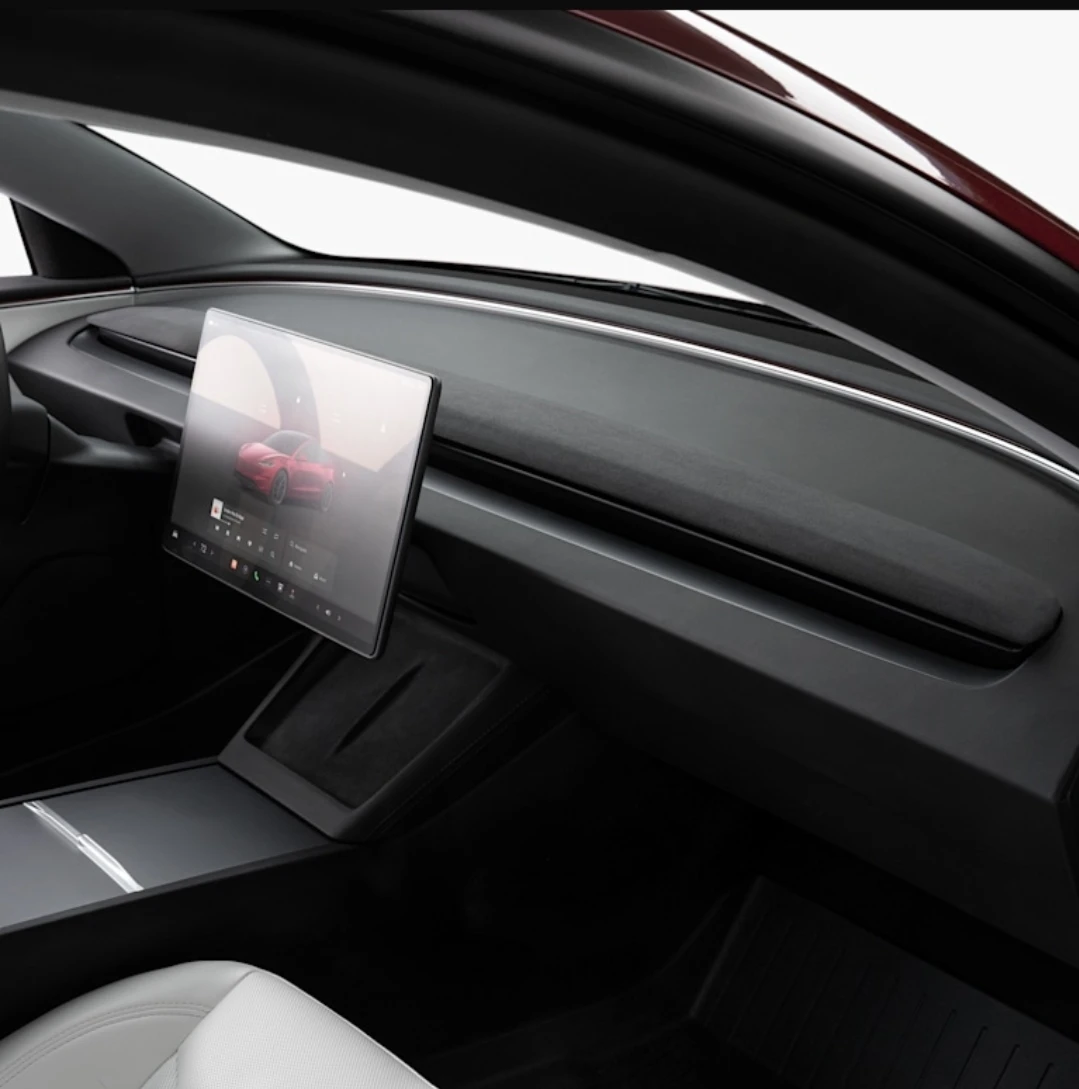 Tesla Model 3/Y Dashboard Décor Wing - Charcoal Suede
