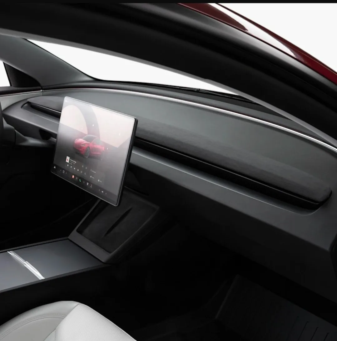 Tesla Model 3/Y Dashboard Décor Wing - Charcoal Suede