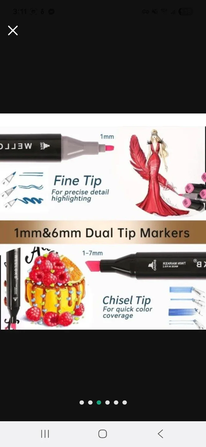 Alcohol Markers, 48 Colors Dual Tip Art Markers for Coloring image indicator(5)