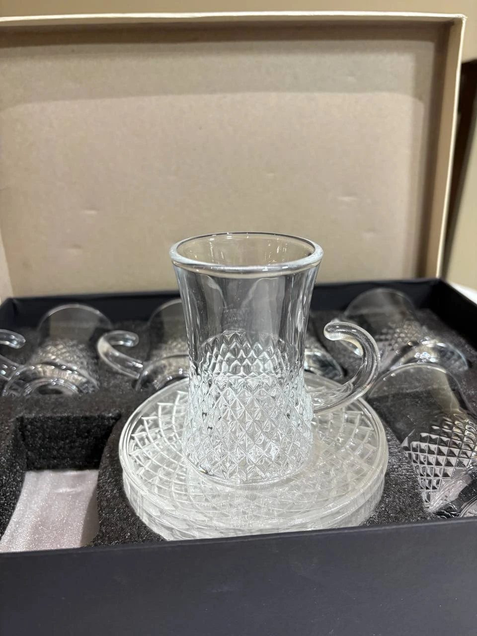 Crystal Tea Cups and Saucers Set (6) - photo 2
