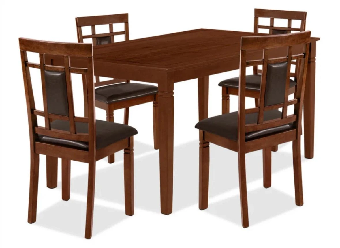 40% Off - Wooden Dining Table with 4 Chairs - Brown