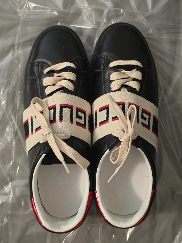 Gucci inspired Black Leather Sneakers size 9,5-10 - photo 3