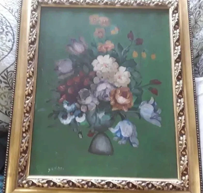 Still Life Floral Oil Painting signed by artist DONATI image indicator(2)