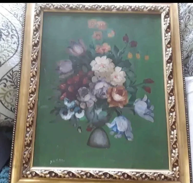 Still Life Floral Oil Painting signed by artist DONATI image indicator(3)