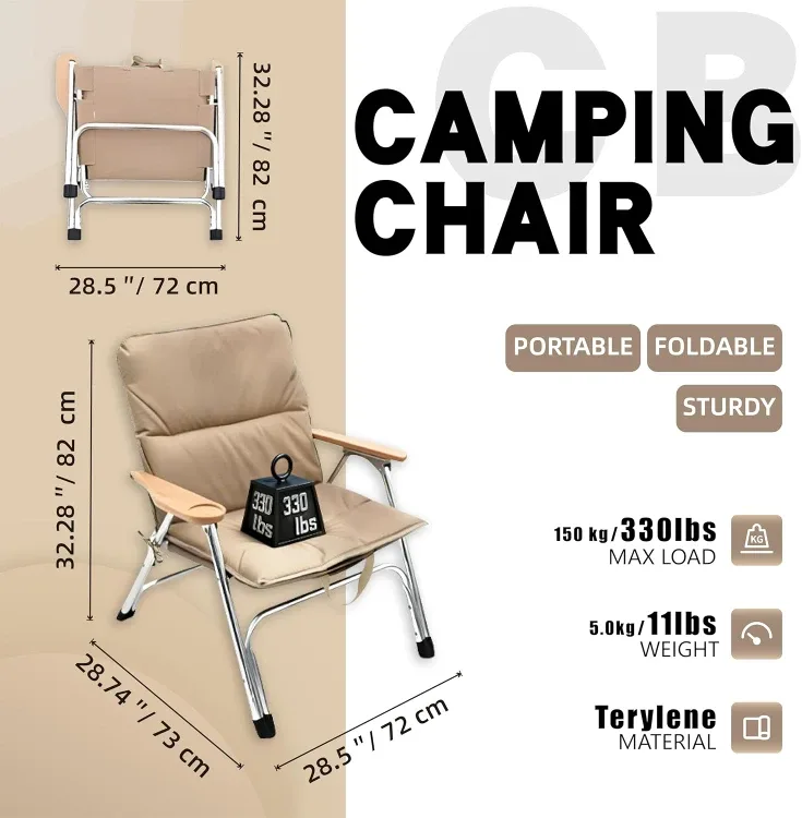 Heavy Duty Camping Chair with Lumbar Support BNIB image indicator(8)