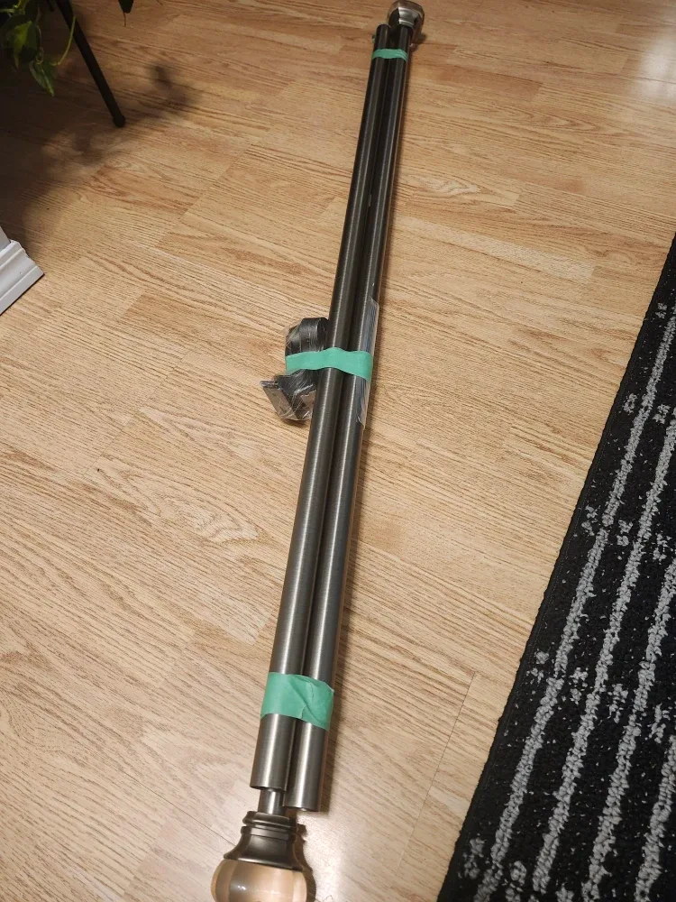 Brushed Nickel HD Double Curtain Rod image indicator(4)