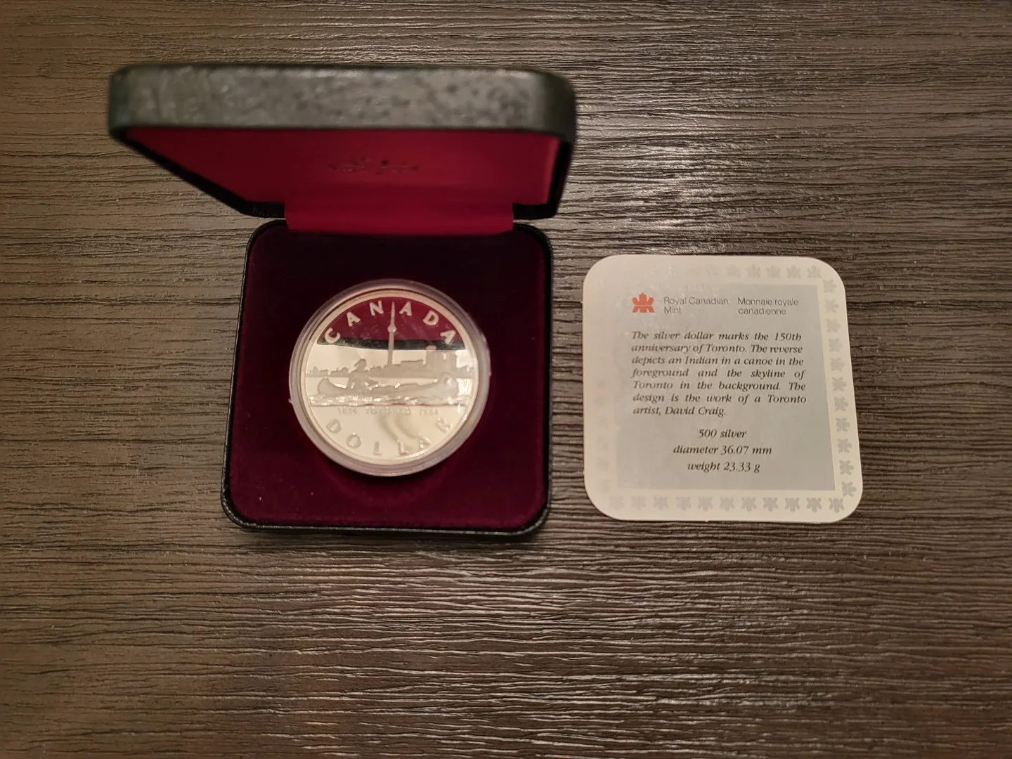 1984 Royal Canadian Mint Toronto Silver Dollar v image indicator(3)