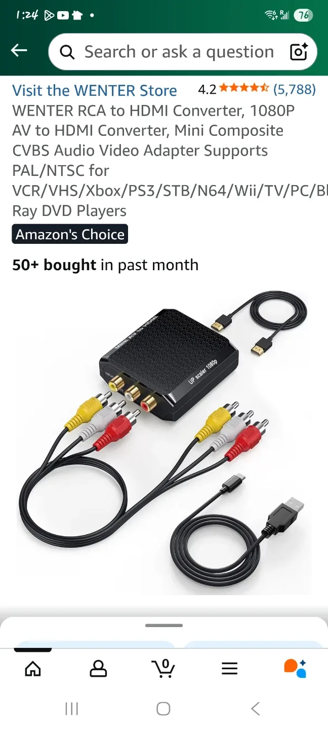 RCA to HDMI Converter, 1080P thumbnail