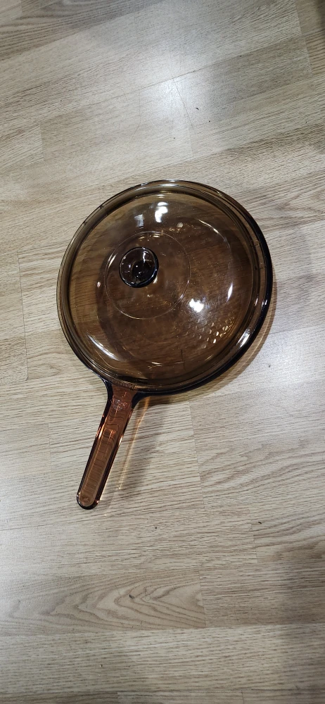 Vintage Visions Corning France Amber Glass Pan with Lid. 11.5" - photo 2