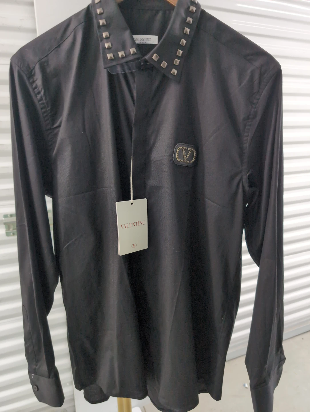 Valentino Black Studded Shirt - Size L
